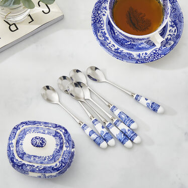 Blue Italian Set of 6 Tea Spoons